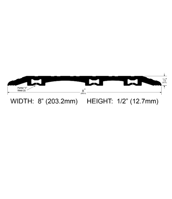 Pemko 1718AK Modular Heavy Duty Thresholds 8" x 1/2", Mill Aluminum w/ Pemkote Skid Resistant Surface