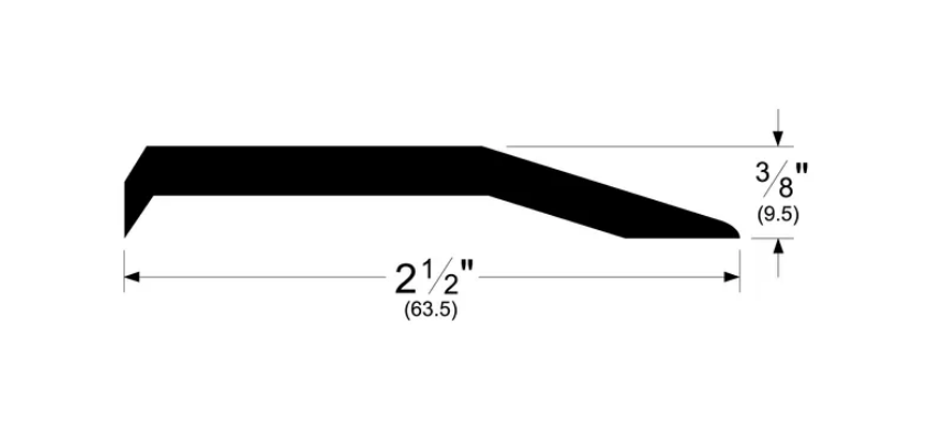 Pemko 174C Threshold Carpet Separator 2 1/2 inch x 3/8 inch, Clear Anodized Alum
