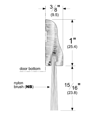 Pemko 18100WNB Oak Wood Surface Door Sweep for a 36-inch Door