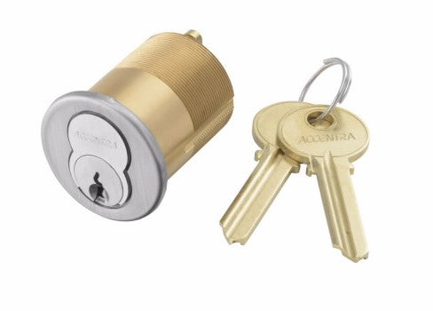 Accentra (Formerly Yale) 2196 x 1 1/2" x 1765.656 LFIC Mortise Cylinder w/ Core x 0-Bitted x US26D.