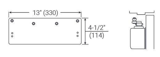 Accentra (Formerly Yale) 3158 Door Closer Drop Plate for Narrow Top Rail