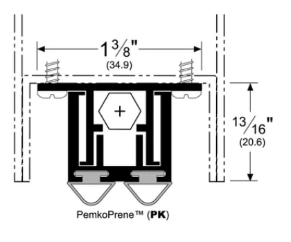 Pemko 420APKL Full Mortise Automatic Door Bottom for Hollow Metal Doors with PemkoPrene Insert