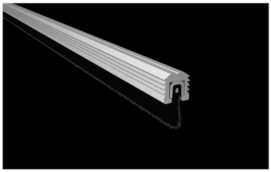 Pemko 5025ASB Brush Gasketing Seal/Mortise Retainer, Mill Alum, Black Soft Brush