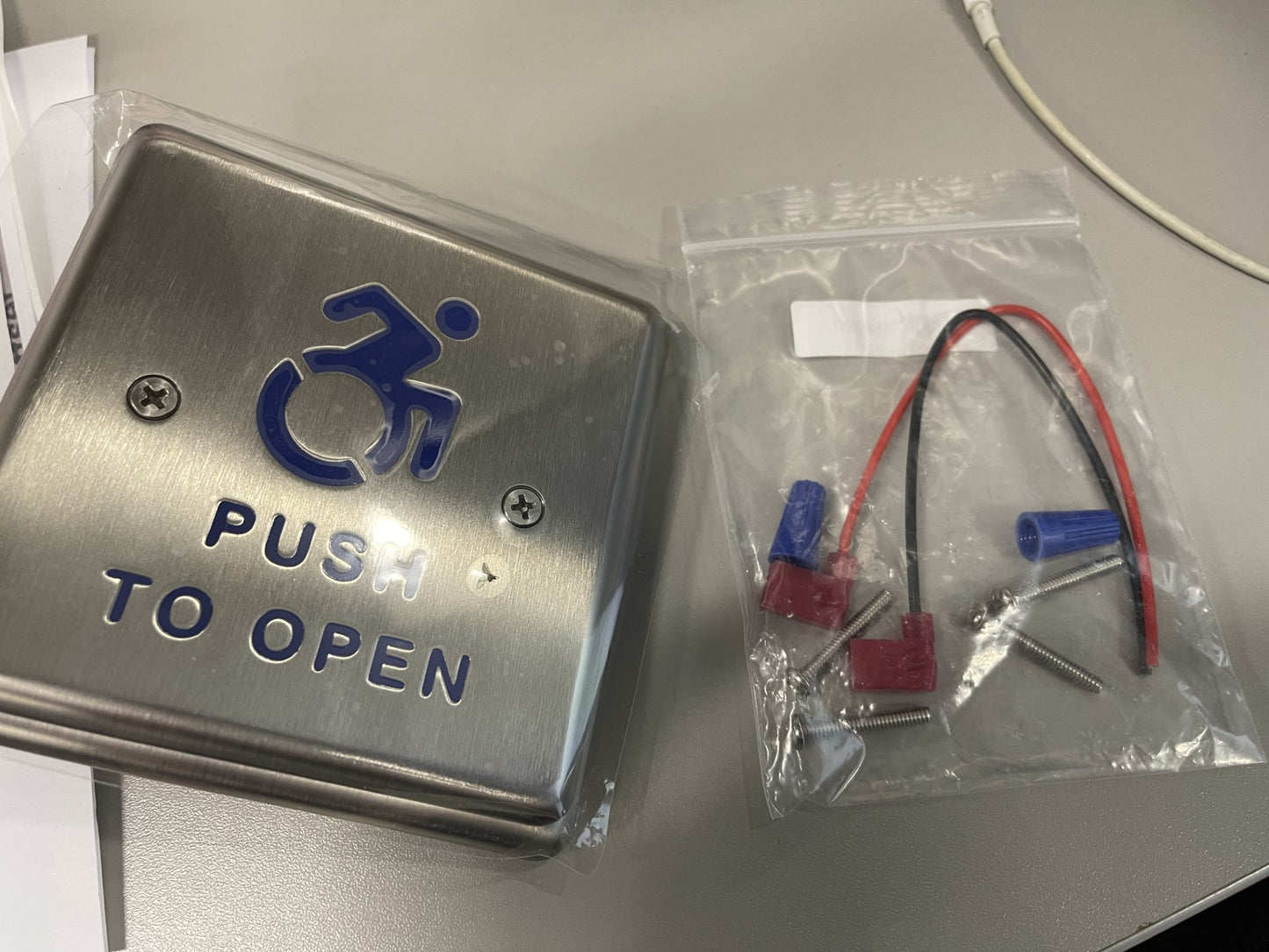 Norton Rixson 671 Door Switch, Wall Mount, Push Activated, Hardwired