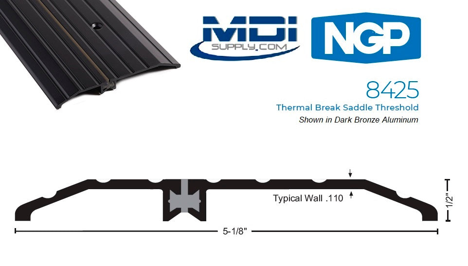 NGP 8425 Thermal Break Saddle Threshold, 5 1/8" Wide x 1/2" High