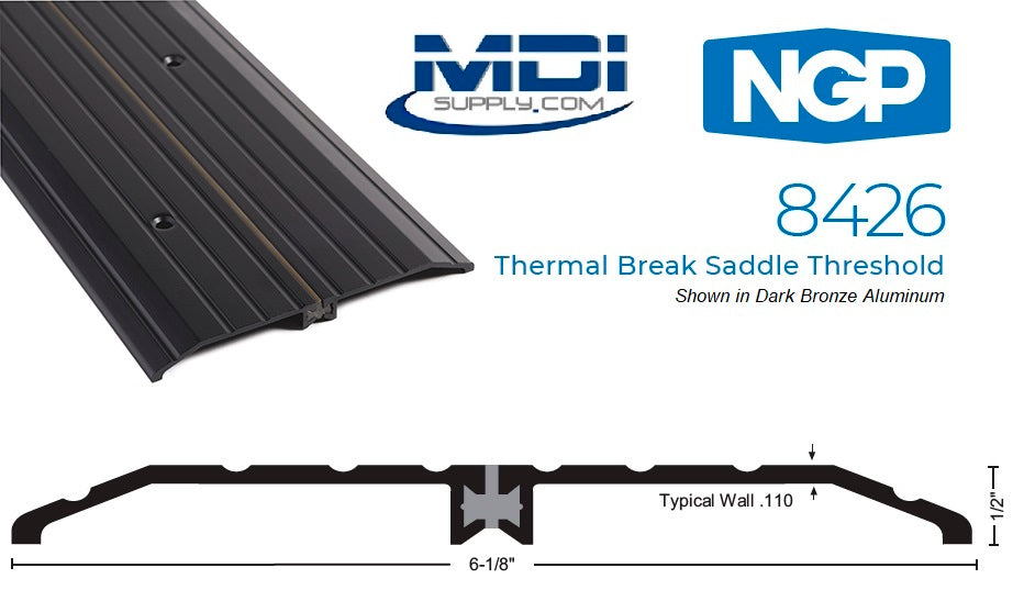NGP 8426 Thermal Break Saddle Threshold, 6 1/8" Wide x 1/2" High