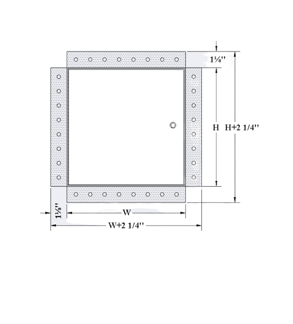 AHA-GYP Recessed Steel Access Panel with Drywall Bead Flange, Allen Key Lock, Primed Painted White