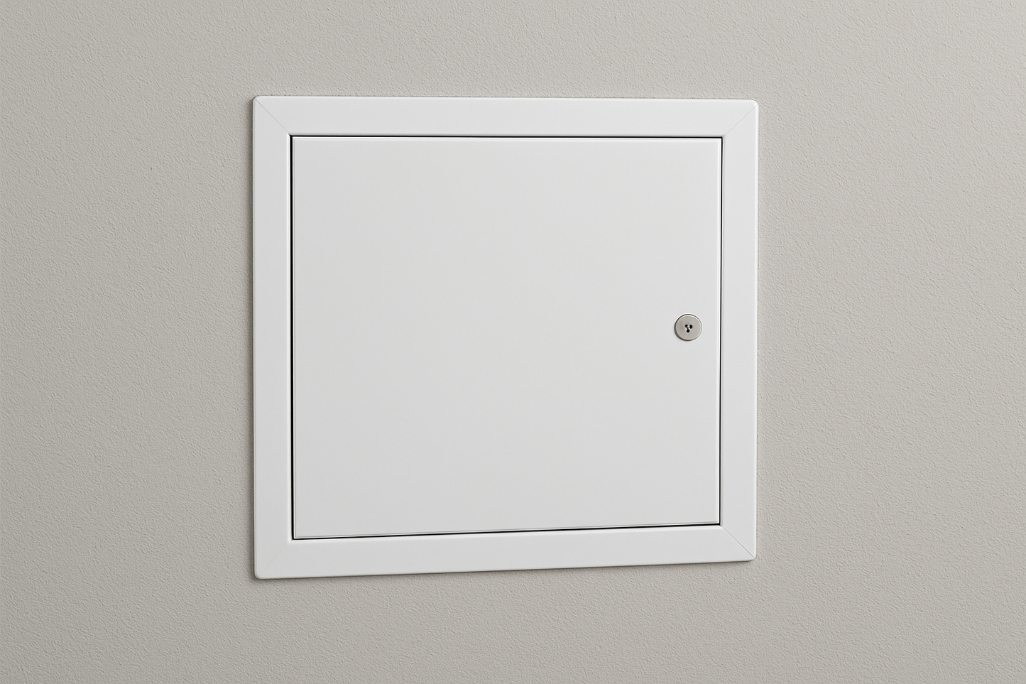 Standard Flush Steel Access Door w/ Screwdriver Cam Latching, Visible Flange, Prime Painted, Item AHD