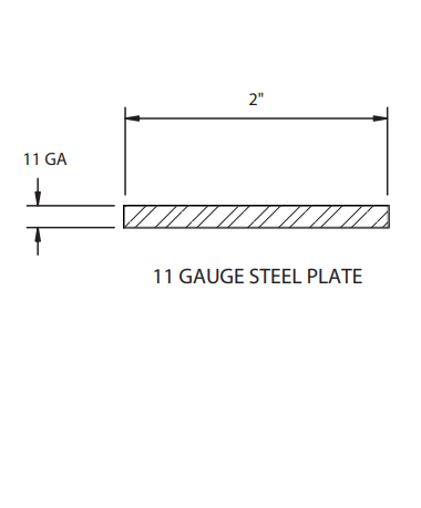 MDI AST-84 Flat Security Steel Astragal, 11 Gauge, 7'-0" x 2" x 1/8"