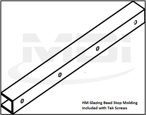 Knock-Down HM Steel Borrowed Lite Window Frames x 4 7/8" Throat x 16 gauge Galv Steel - Includes HM Glazing Stop Molding & Tek Screws