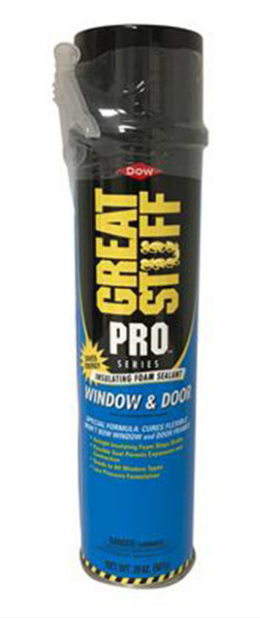 Dupont Great Stuff Pro Window & Door Insulating Foam Sealant w/ REUSABLE STRAW APPLICATOR, Case of (12) 20 oz Cans
