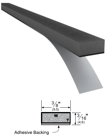 Pemko Closed Cell Soft PVC Foam Adhesive Weather-strip