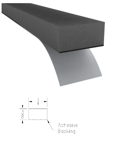 Pemko Closed Cell Soft PVC Foam Adhesive Weather-strip