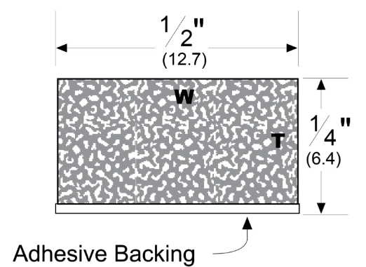 Pemko P493 EPDM Sponge Neoprene Weatherstripping Tape , 10 FT x 1/2 inch x 1/4 inch x Gray