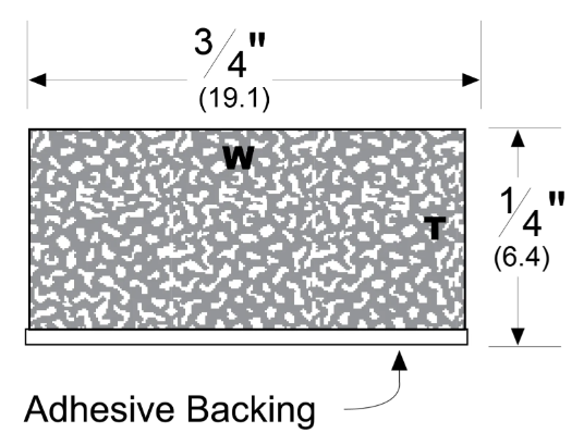 Pemko P497 EPDM Sponge Neoprene Weatherstripping Tape , 10 FT x 3/4 inch x 1/4 inch x Gray