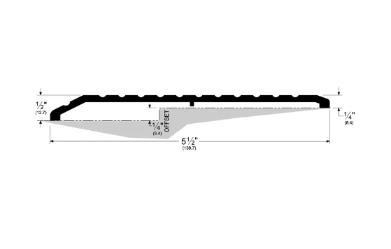 Pemko 158A Offset Saddle Threshold, 36" x 5 1/2" x 1/4", Mill Aluminum