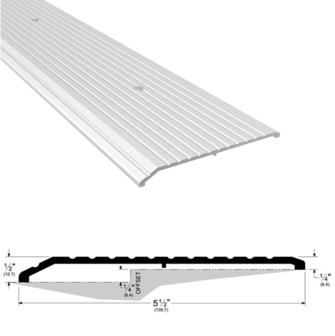 Pemko 158A Offset Saddle Threshold, 36" x 5 1/2" x 1/4", Mill Aluminum