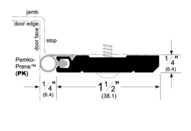 Pemko 2891APK Heavy Duty Solid Perimeter Gasketing w/ Pemko Prene Seal for a 36-inch x 84-inch door, Mill Aluminum Finish