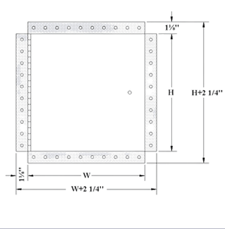 PFI-GYP Fire Rated & Insulated Steel Access Door with Standard Slam Latch, Drywall Bead Flange Exposed Flange - for Ceiling or Wall Applications
