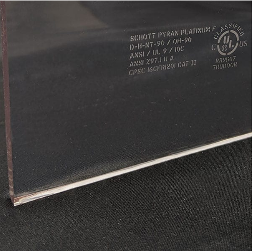 NGP L-FRA100 Lite Kit with 3/16″ Clear PYRAN® Platinum F Fire/Safety Rated Ceramic Glass , 90 Minute Fire-Rated Safety Glass - Complete Kit w/ Glass