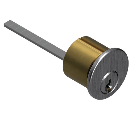 GMS Rim Cylinder, Model R118-SC-26D, 1-1/8" C-Keyway, Keyed Random, US26D-Satin Chrome