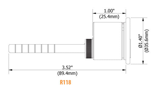 GMS Rim Cylinder, Model R118-SC-26D, 1-1/8" C-Keyway, Keyed Random, US26D-Satin Chrome