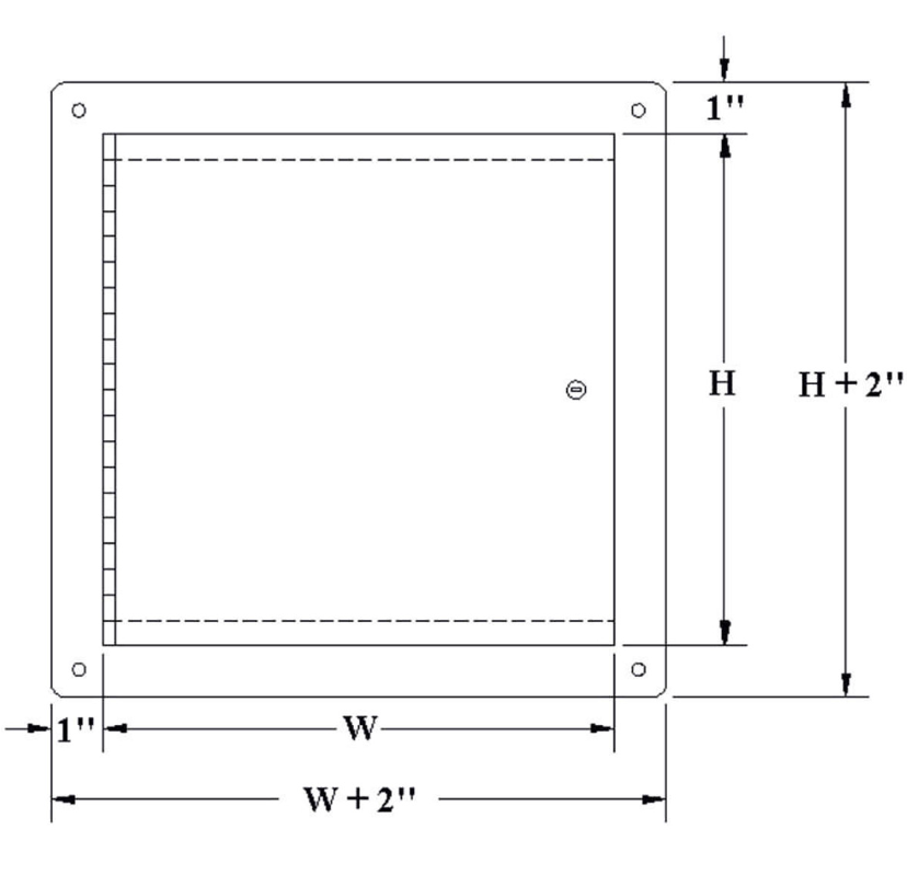 SFM Surface Mount Flush Steel Access Door, Visible Flange, Prime Painted