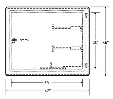 Commercial Roof Hatch, Model TRH, Heavy Duty 14 Gauge Galv Steel, Prime Painted, with Interior & Exterior Handle