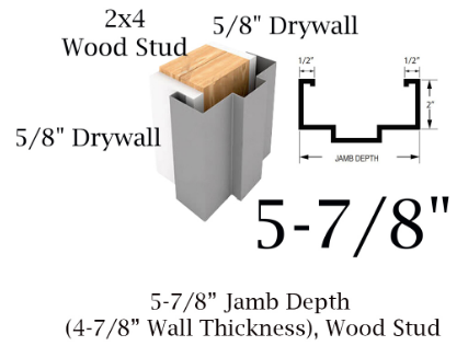 Door/Frame Unit: Flush Commercial Steel Door, Knock-Down 4 7/8" Throat Steel Frame with Spring Hinges and an Entry Function Cylindrical Lever Lock, 90 min Fire Labeled