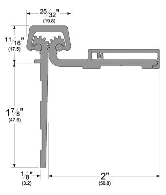 Pemko CHS83 Half Surface Continuous Hinge. 83-inch, Clear Anodized Aluminum main image