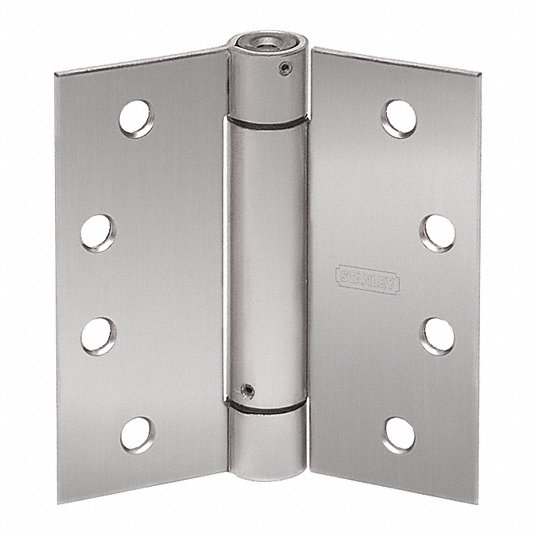 Best Hinges (Formerly Stanley) 2060R 4.5 inch x 4.5 inch UL Listed Spring Hinges, US32D-Satin Stainless Steel, 3-Hinges Per Box main image