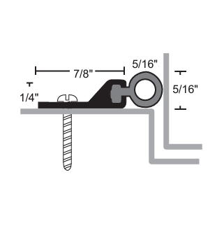 NGP 160VA Anodized Aluminum x Vinyl Perimeter Seal Weather Stripping (3-Sides)