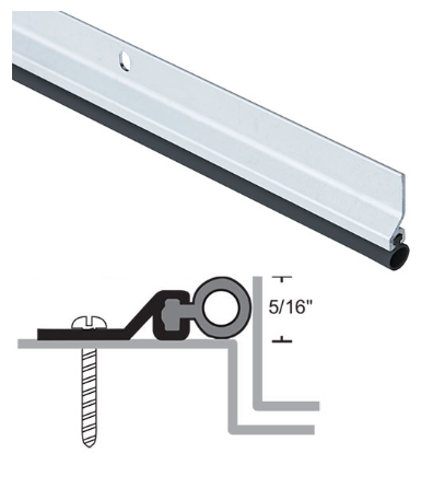 NGP 160VA Anodized Aluminum x Vinyl Perimeter Seal Weather Stripping (3-Sides)