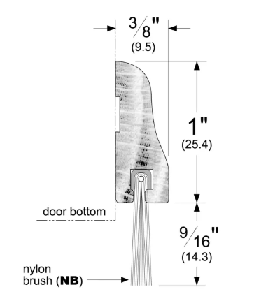 Pemko 18062WNB Oak Wood Surface Door Sweep for a 36-inch Door