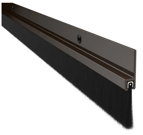 Pemko 18100 Surface Door Sweep w/ 1-inch Black Brush Seal