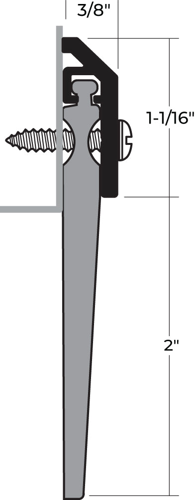 NGP 203N Aluminum Door Sweep w/ 2" Neoprene Seal