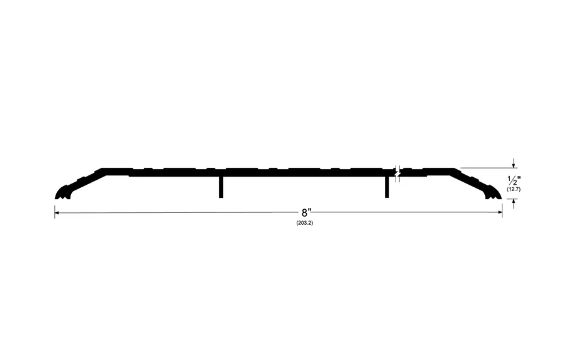 Pemko 2548A Commercial Saddle Threshold 8" wide x 1/2" height, Mill Aluminum