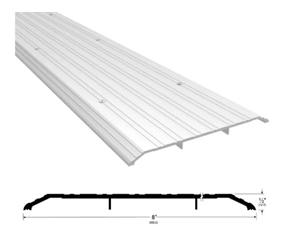 Pemko 2548A Commercial Saddle Threshold 8" wide x 1/2" height, Mill Aluminum