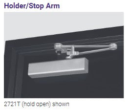 Accentra (Formerly Yale) 2721T x SMB Door Closer w/ Thumb Turn Hold-Open, Paralell Arm, Removable Stop, Size 1-6.