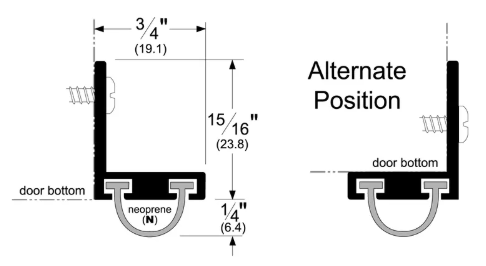 Pemko 317 L-shaped Door Bottom w/ EPDM Buld Gasket