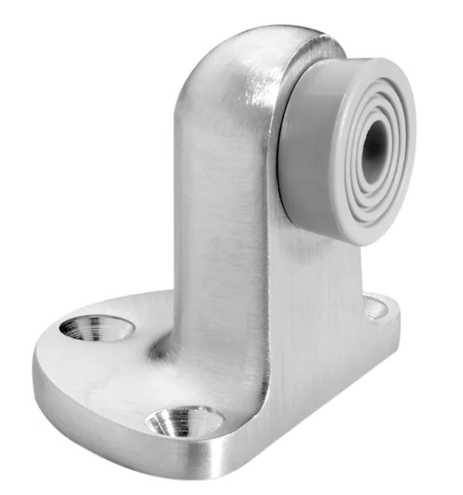 Rockwood 481H Tall Floor Mounted Door Stop with Gray Rubber Bumper, US26D-Satin Chrome