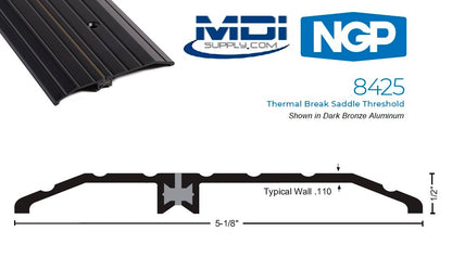 NGP 8425 Thermal Break Saddle Threshold, 5 1/8" Wide x 1/2" High