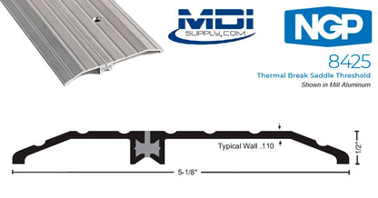 NGP 8425 Thermal Break Saddle Threshold, 5 1/8" Wide x 1/2" High