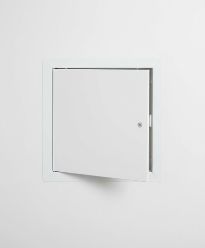 Standard Flush Steel Access Door w/ Screwdriver Cam Latching, Visible Flange, Prime Painted, Item AHD
