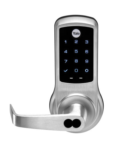 Accentra (formerly Yale)  B-AU-NTB622-NR-SFIC (Less Core) NexTouch Series Stand Alone Keypad Cylindrical Lock, Touch Screen, Key Bi-Pass, US26D-Satin Chrome