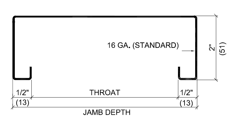 4 7/8" Throat 16 Gauge Cased Opening Knock-Down Frame Reinforced for Double Acting Traffic Doors