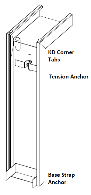 4 7/8" Throat 16 Gauge Cased Opening Knock-Down Frame Reinforced for Double Acting Traffic Doors