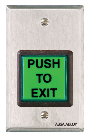 Securitron EEB2 Emergency Exit Button - Push to Exit, Single Gang, Green & Red Lens (both included)