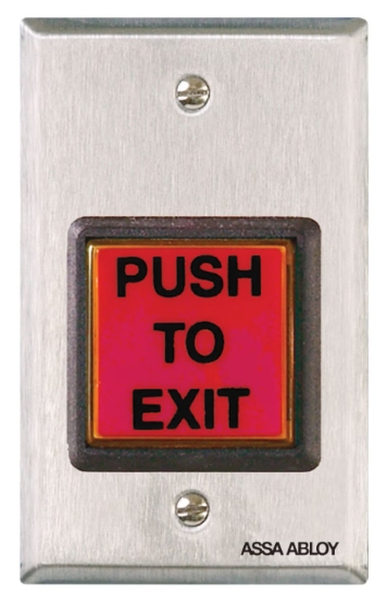 Securitron EEB2 Emergency Exit Button - Push to Exit, Single Gang, Green & Red Lens (both included)