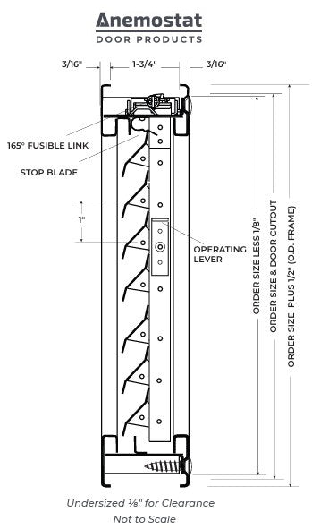 Anemostat FLDL Fire Rated Adjustable Fusible Link Door Louver Kit, Z-Blade Style, By NGP